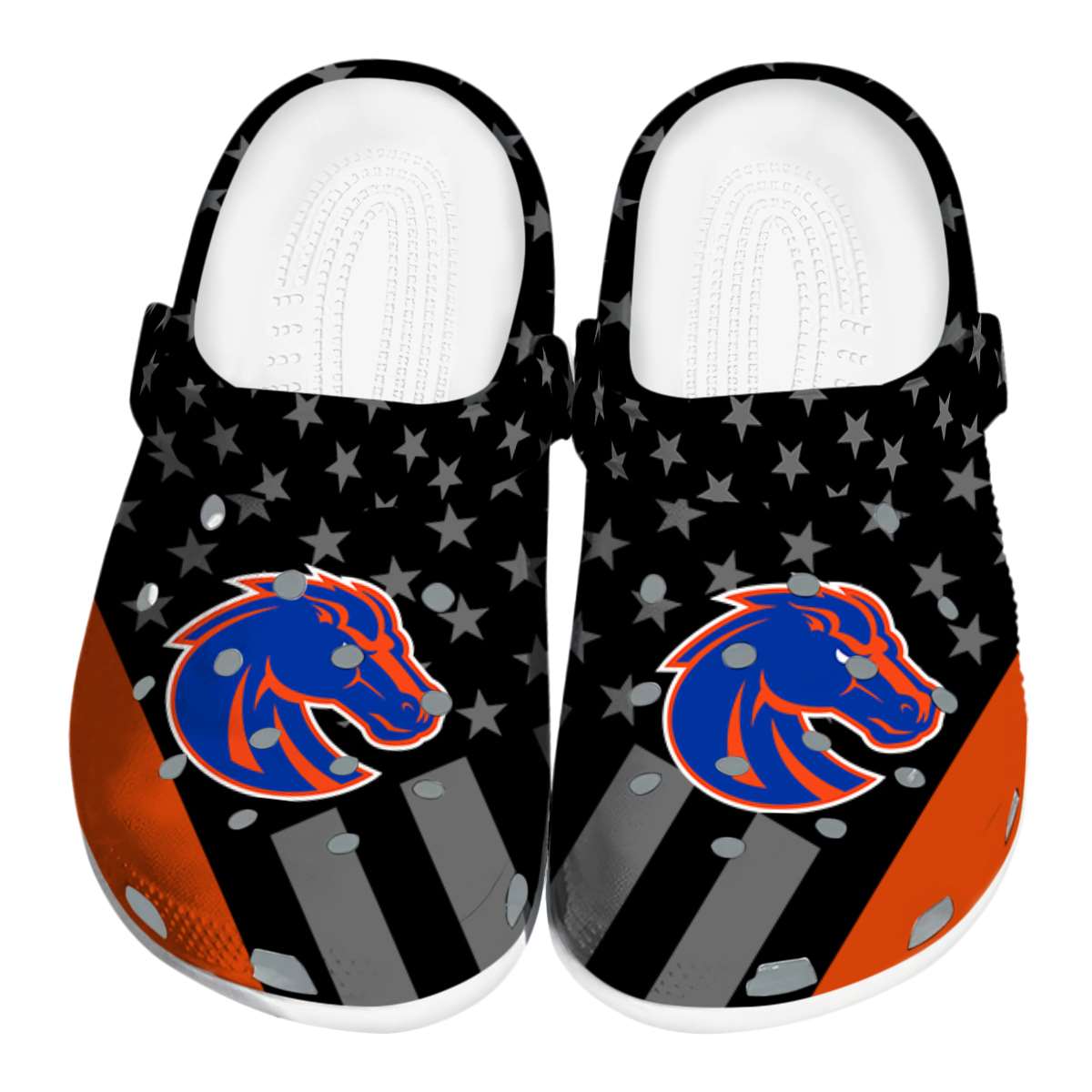 Boise State Broncos Stellar Stripes Theme, Boise State Broncos Crocs Clogs