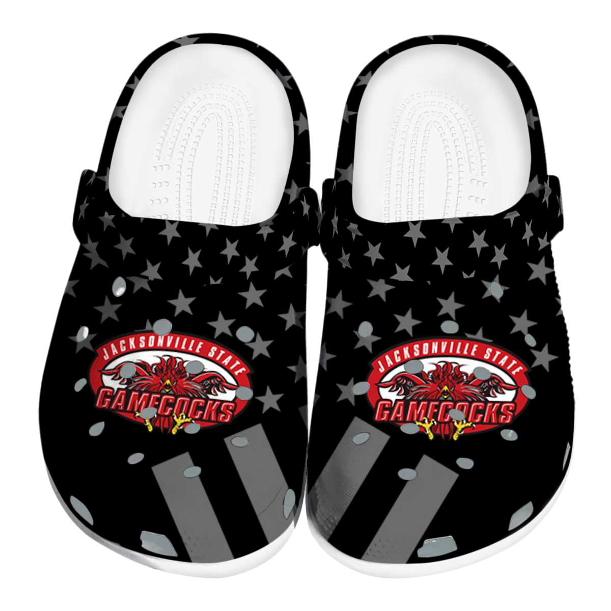 Jacksonville State Gamecocks Stellar Stripes Theme, Jacksonville State Crocs Clogs