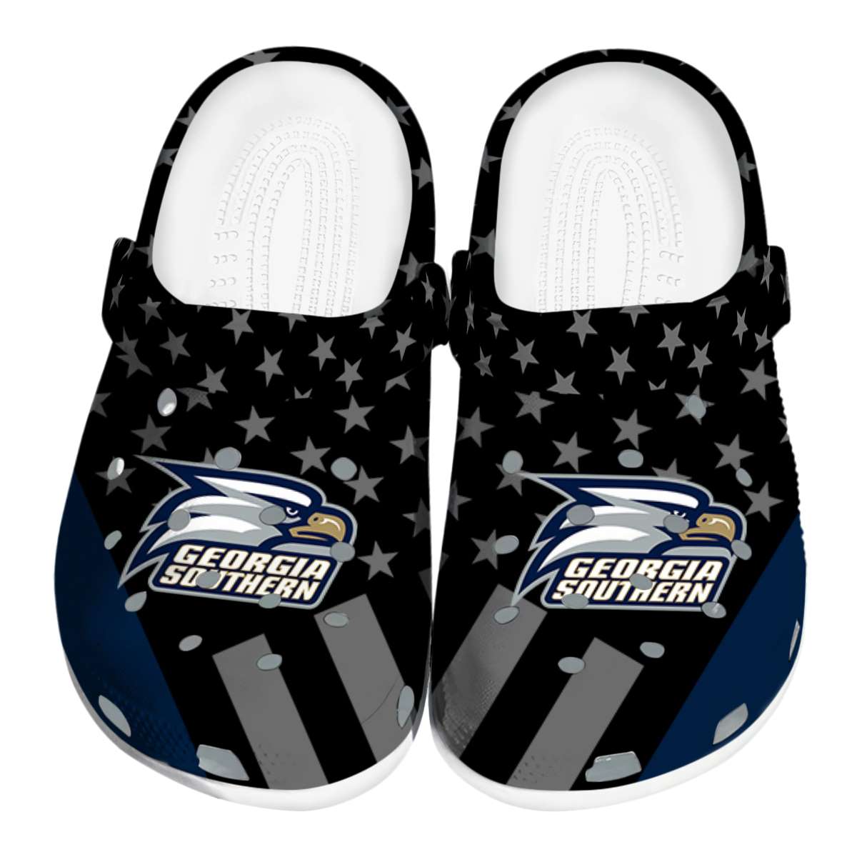 Georgia Southern Eagles Stellar Stripes Theme, Georgia Southern Eagles Crocs Clogs