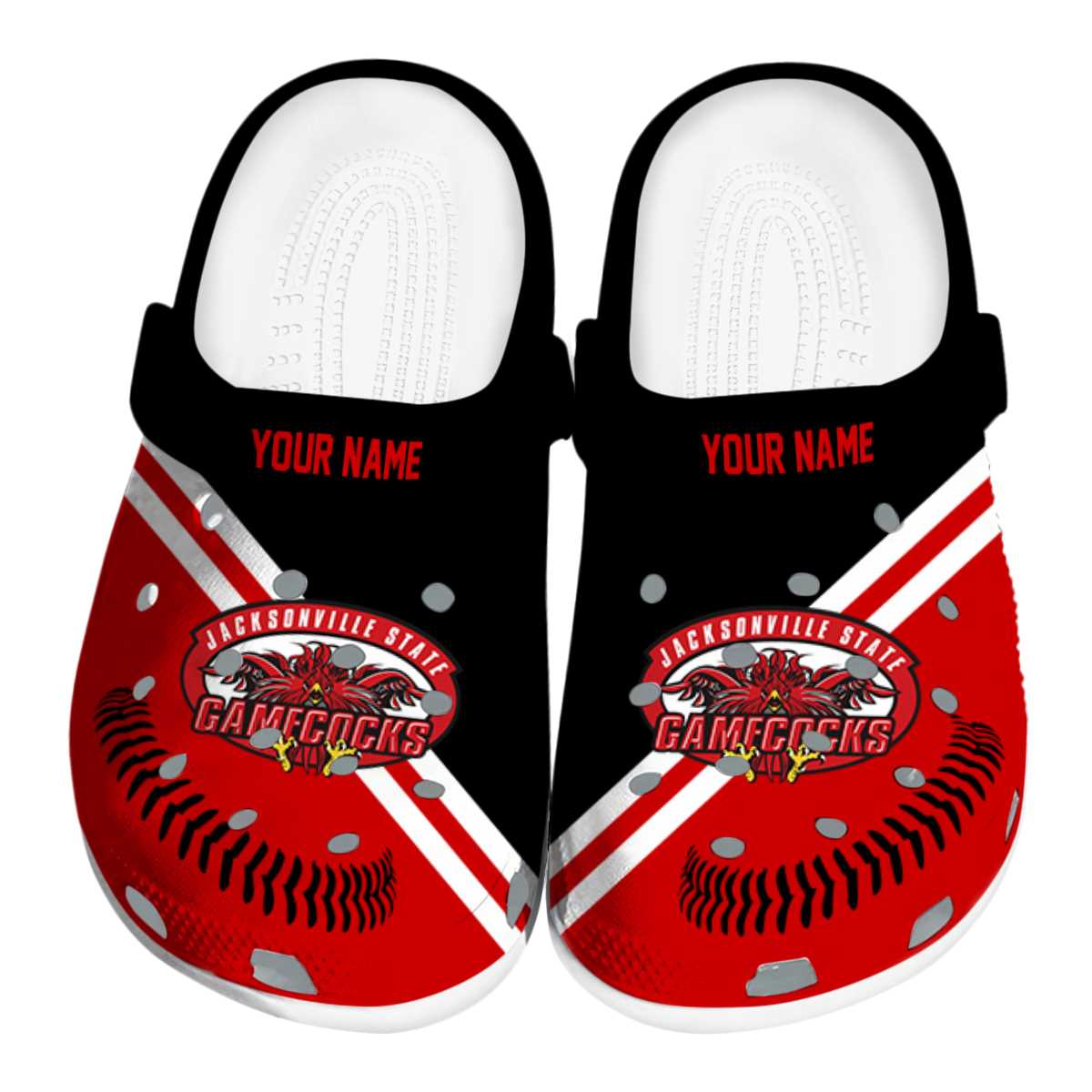 Jacksonville State Gamecocks Baseball Motif, Jacksonville State Crocs Clogs