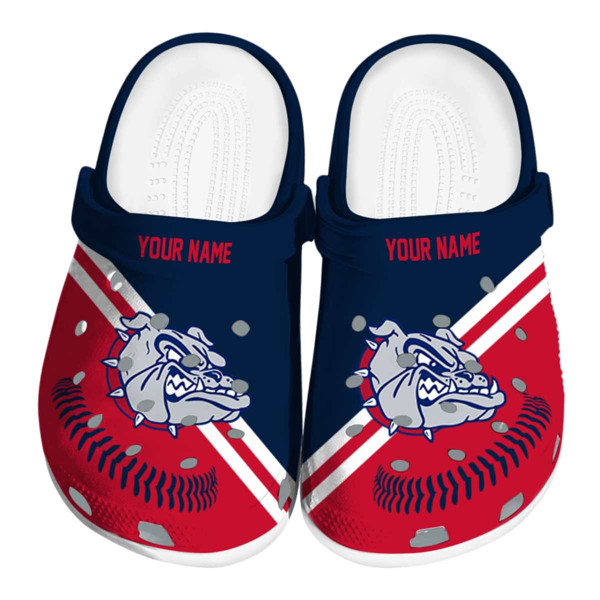 Gonzaga Bulldogs Baseball Motif, Gonzaga Bulldogs Baseball Crocs Clogs