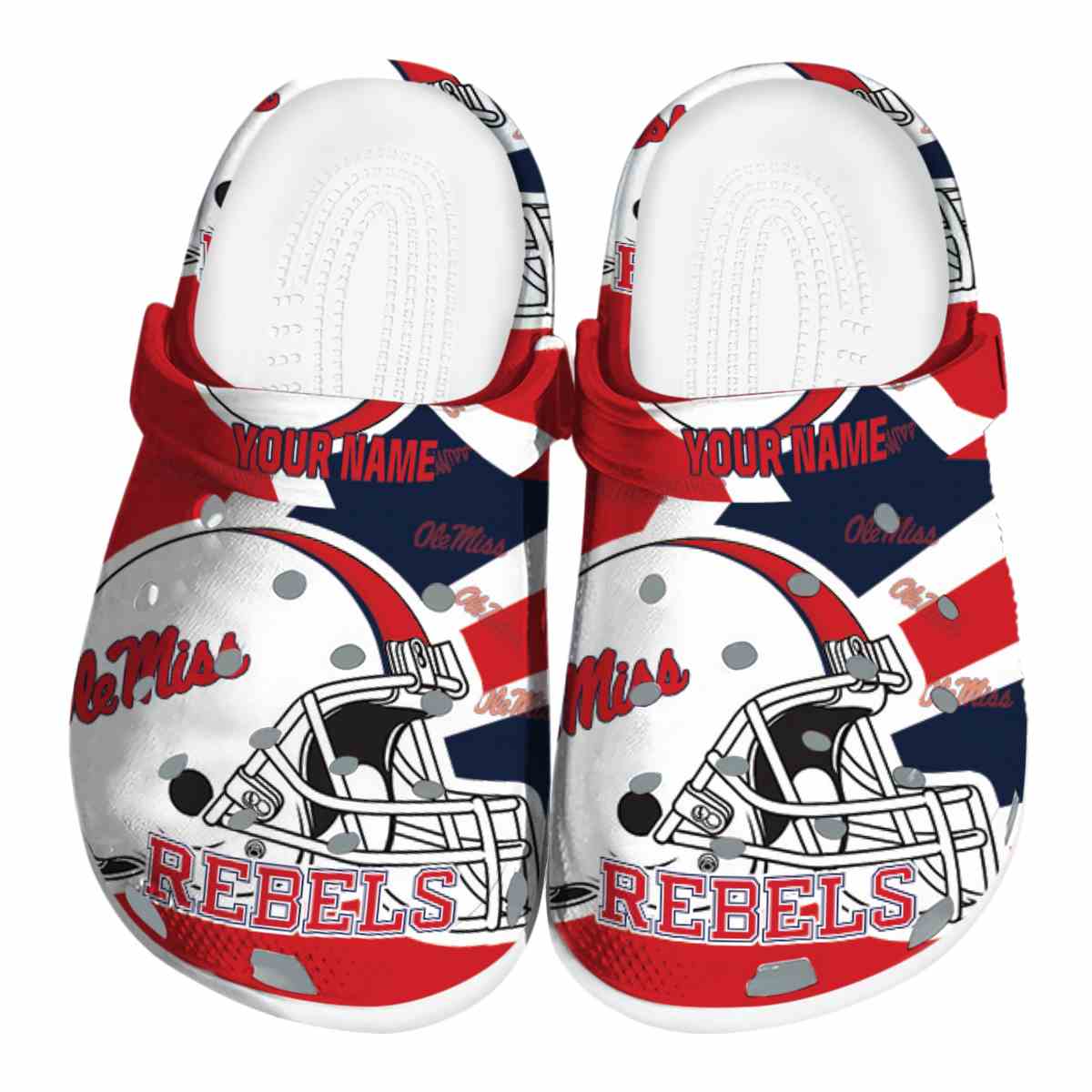 Ole Miss Rebels Football Helmet, Ole Miss Rebels Crocs Clogs