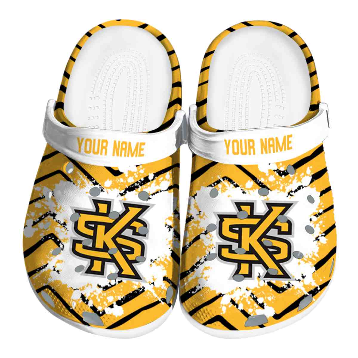 Kennesaw State Owls Zigzag Paint Burst, Kennesaw State Owls Crocs Clogs