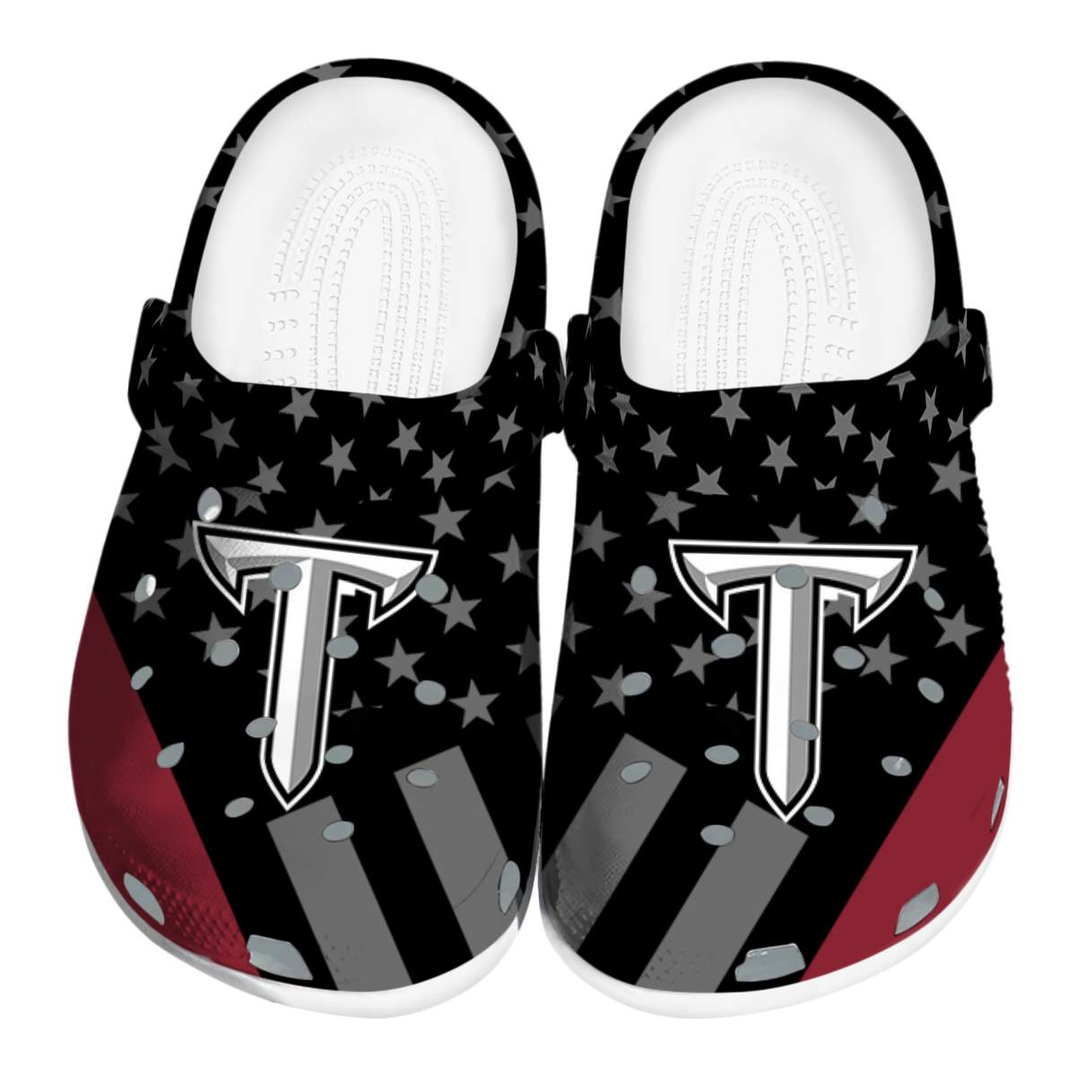 Troy Trojans Stellar Stripes Theme, Troy Trojans Stellar Crocs Clogs