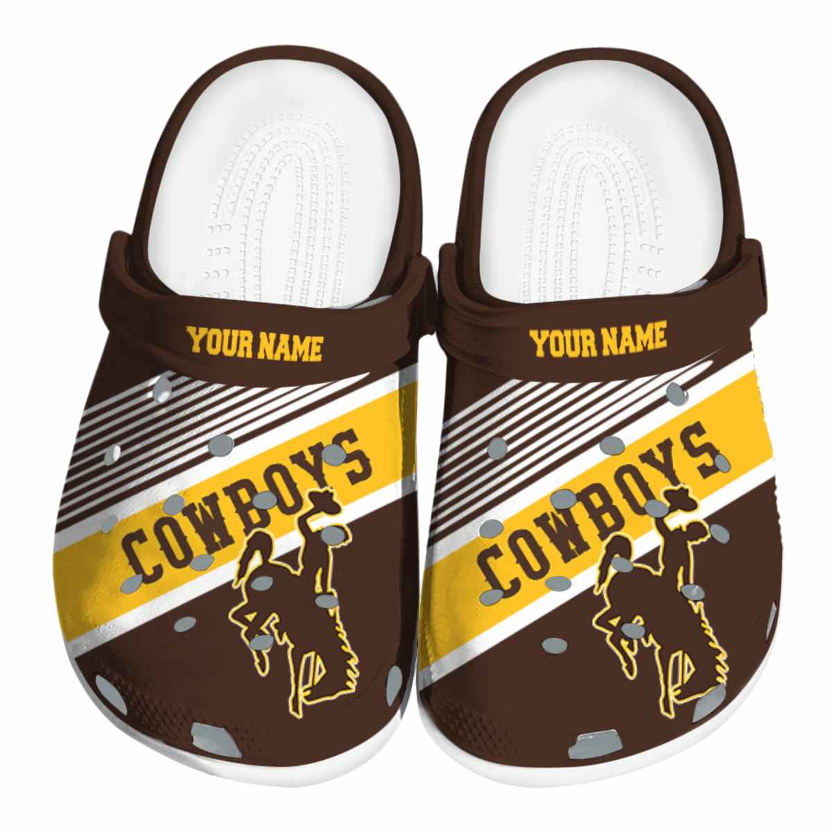 Wyoming Cowboys Vibrant Dual-Tone, Wyoming Cowboys Vibrant Crocs Clogs
