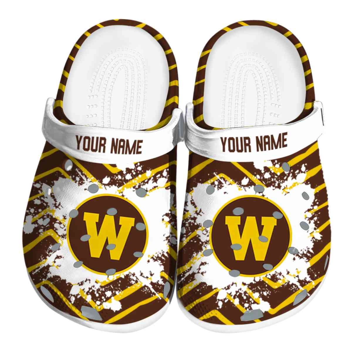 Western Michigan Broncos Zigzag Paint Burst, Western Michigan Broncos Crocs Clogs