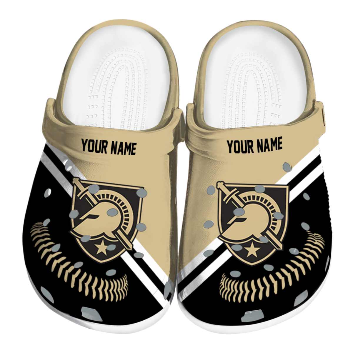 Army Black Knights Baseball Motif, Army Black Knights Crocs Clogs