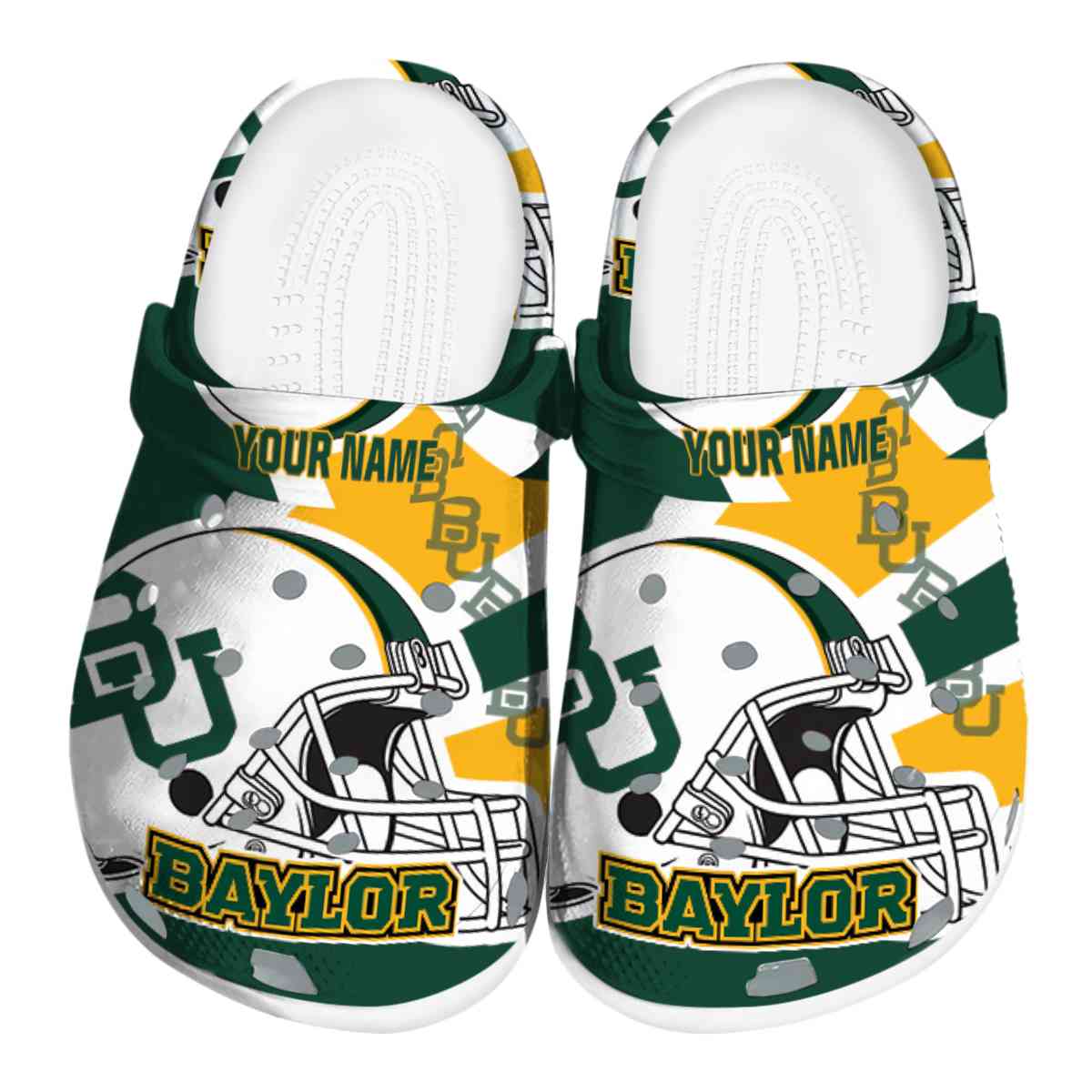 Baylor Bears Football Helmet, Baylor Bears Football Crocs Clogs