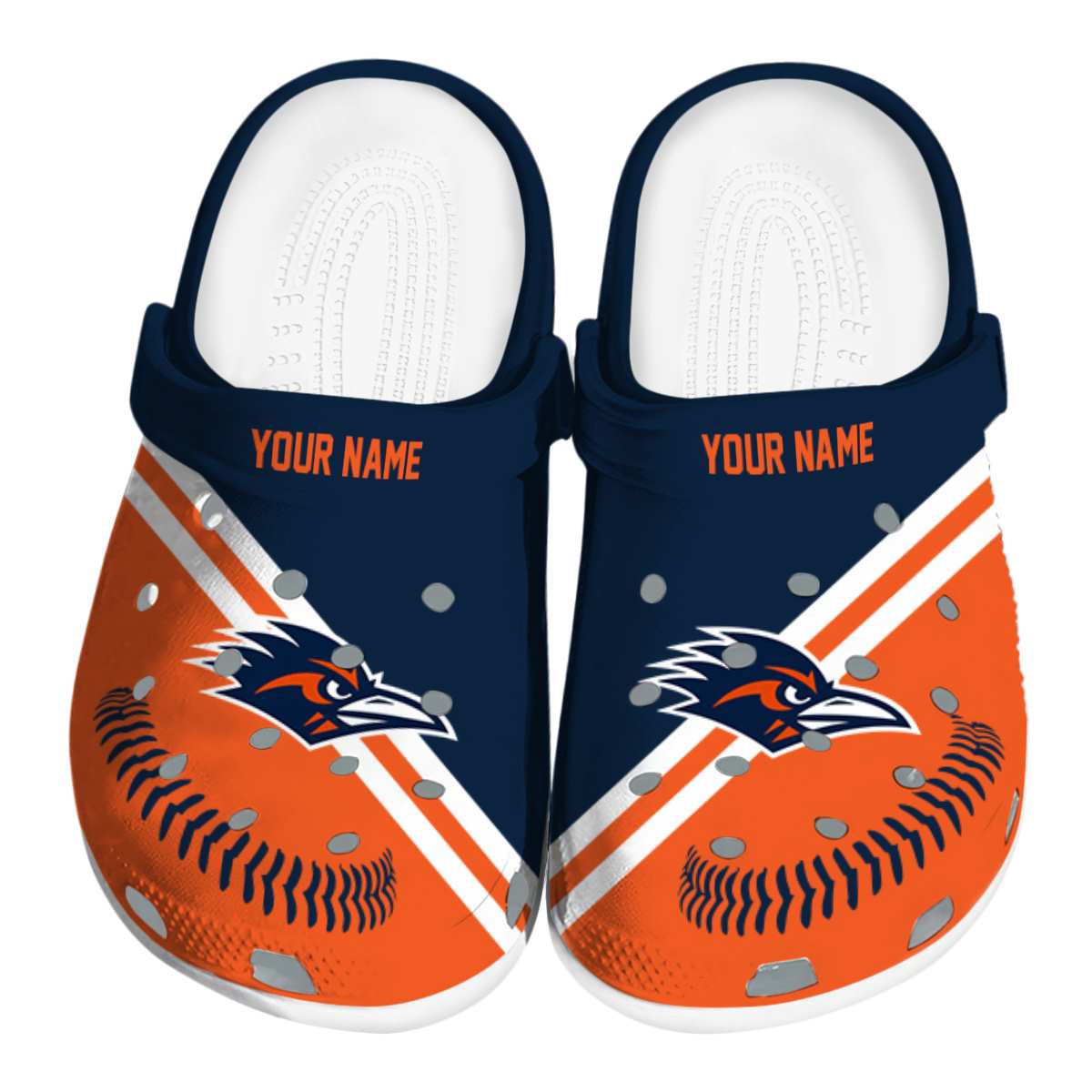 UTSA Roadrunners Baseball Motif, UTSA Roadrunners Baseball Crocs Clogs