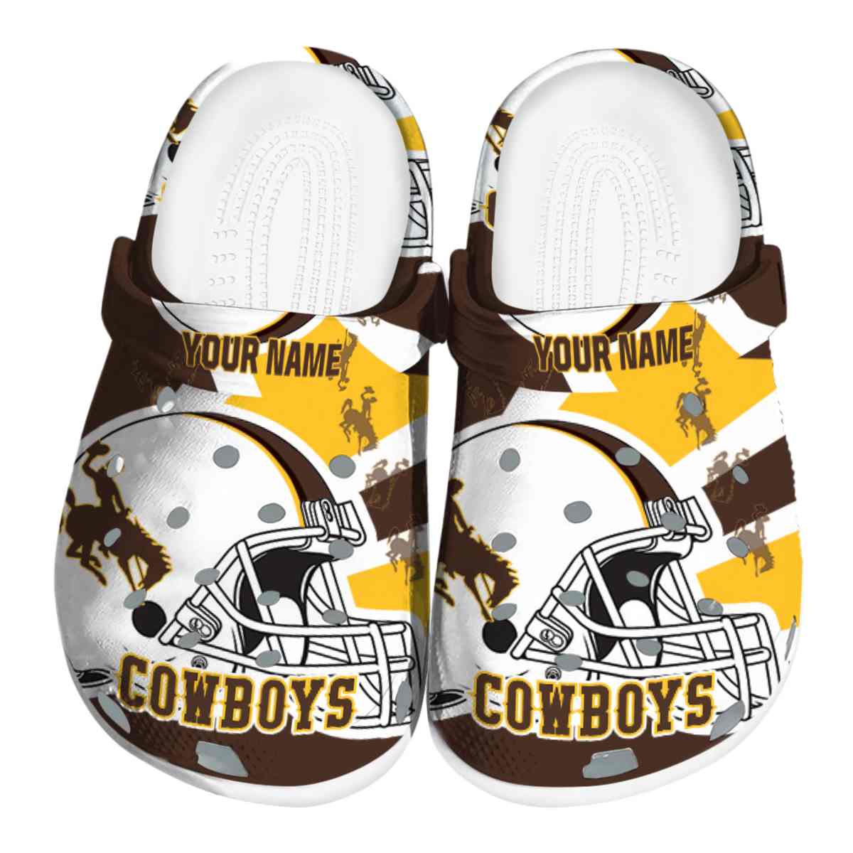Wyoming Cowboys Football Helmet, Wyoming Cowboys Football Crocs Clogs