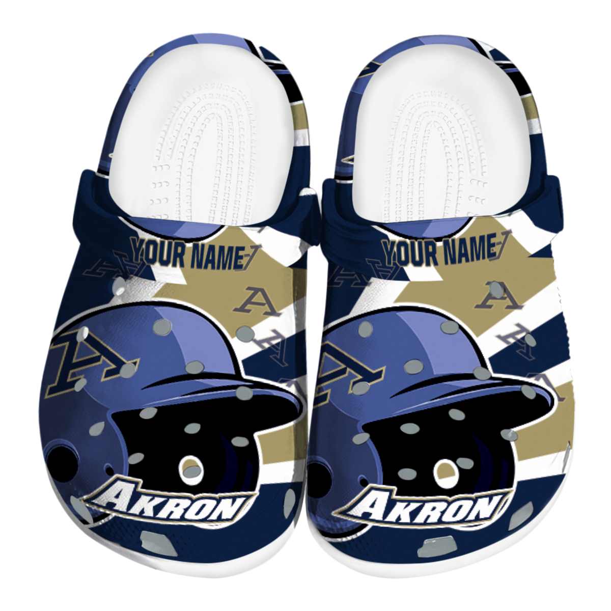 Akron Zips Baseball Helmet, Akron Zips Baseball Crocs Clogs