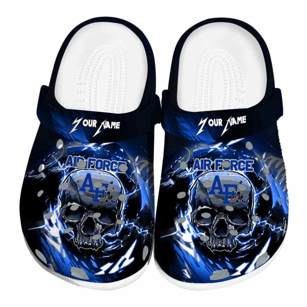 Air Force Falcons Gothic Skull, Air Force Falcons Crocs Clogs
