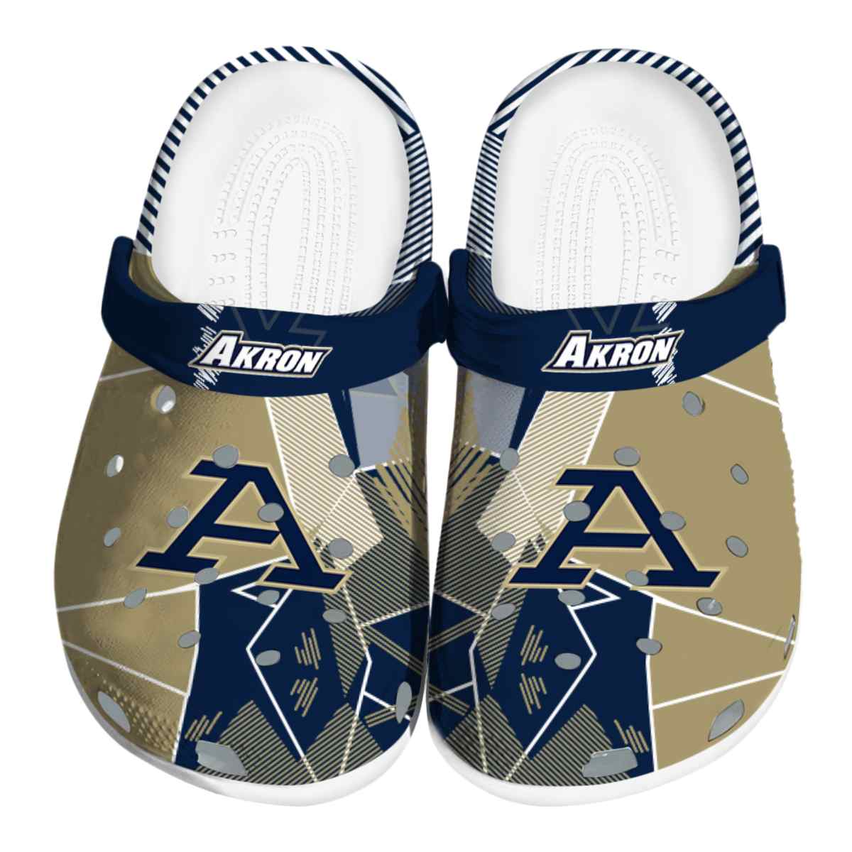 Akron Zips Geometric, Akron Zips Geometric Crocs Clogs