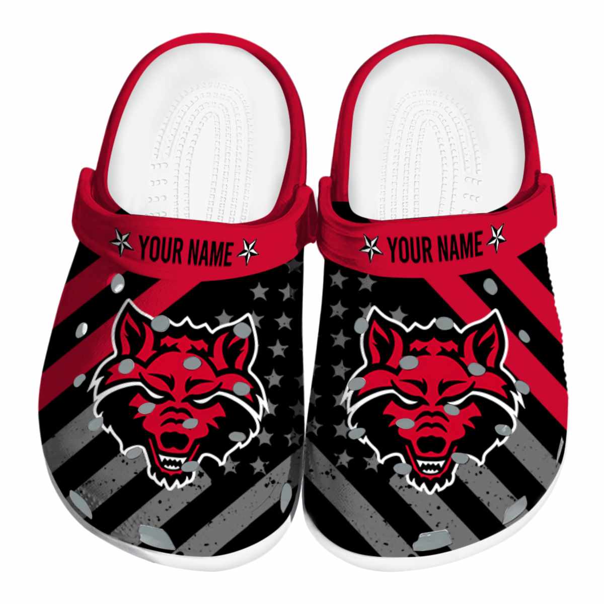 Arkansas State Red Wolves Star-Spangled Graphic, Arkansas State Red Crocs Clogs