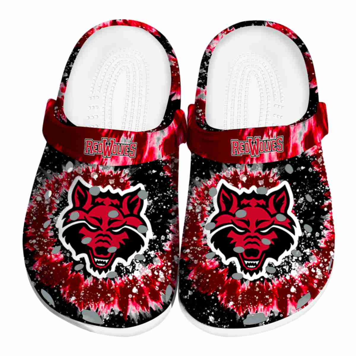 Arkansas State Red Wolves Radiant Burst Effect, Arkansas State Red Crocs Clogs
