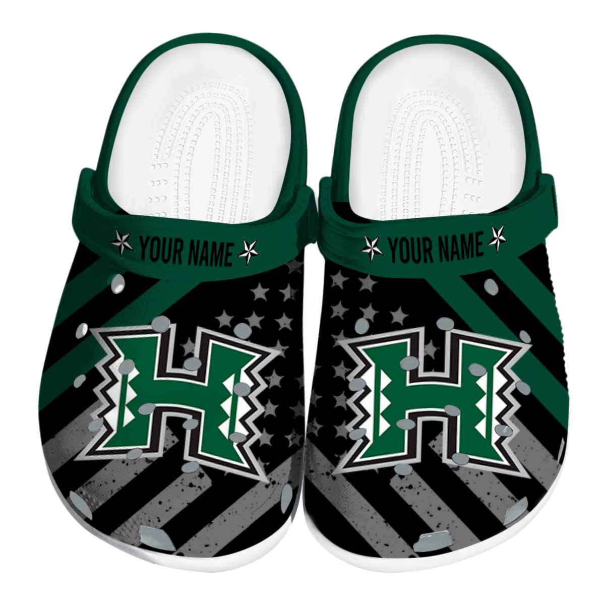 Hawaii Rainbow Warriors Star-Spangled Graphic, Hawaii Rainbow Warriors Crocs Clogs