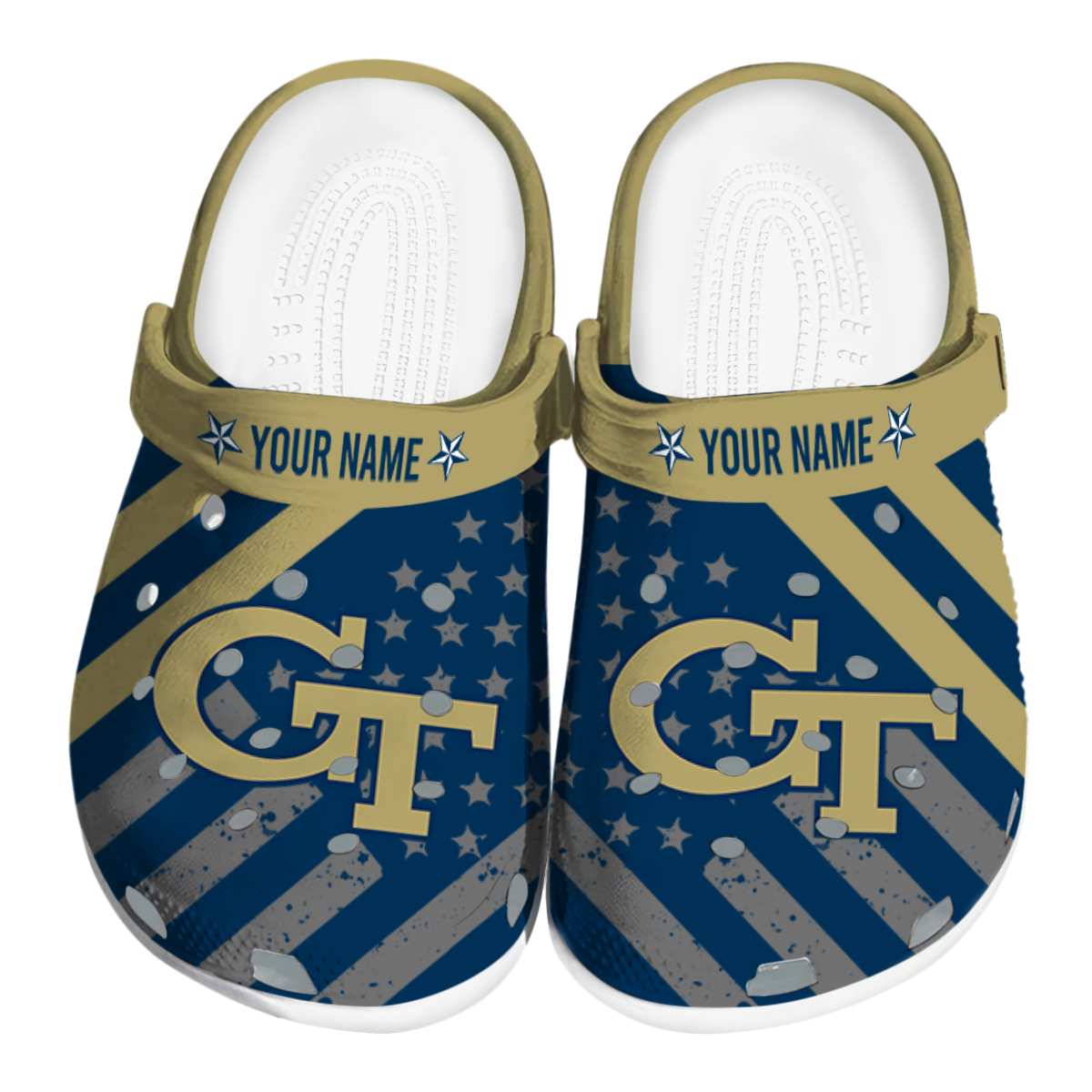 Georgia Tech Yellow Jackets Star-Spangled Graphic, Georgia Tech Yellow Crocs Clogs