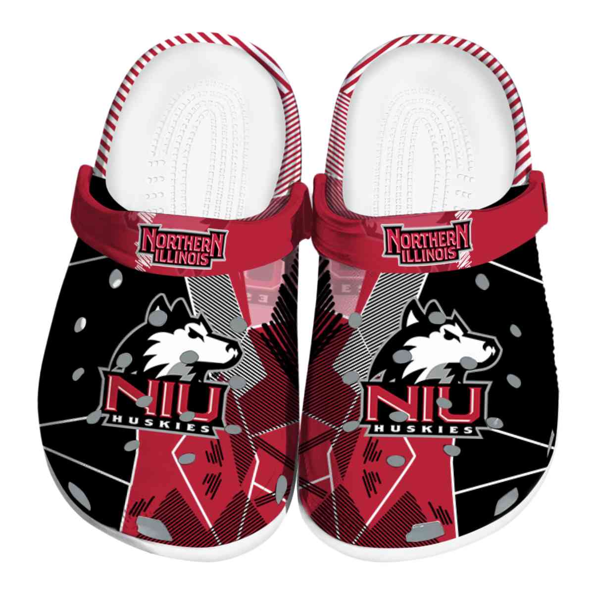 Northern Illinois Huskies Geometric, Northern Illinois Huskies Crocs Clogs