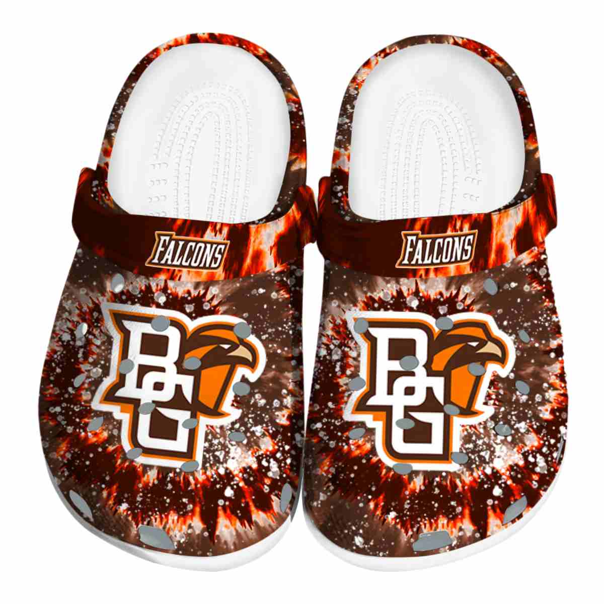 Bowling Green Falcons Radiant Burst Effect, Bowling Green Falcons Crocs Clogs