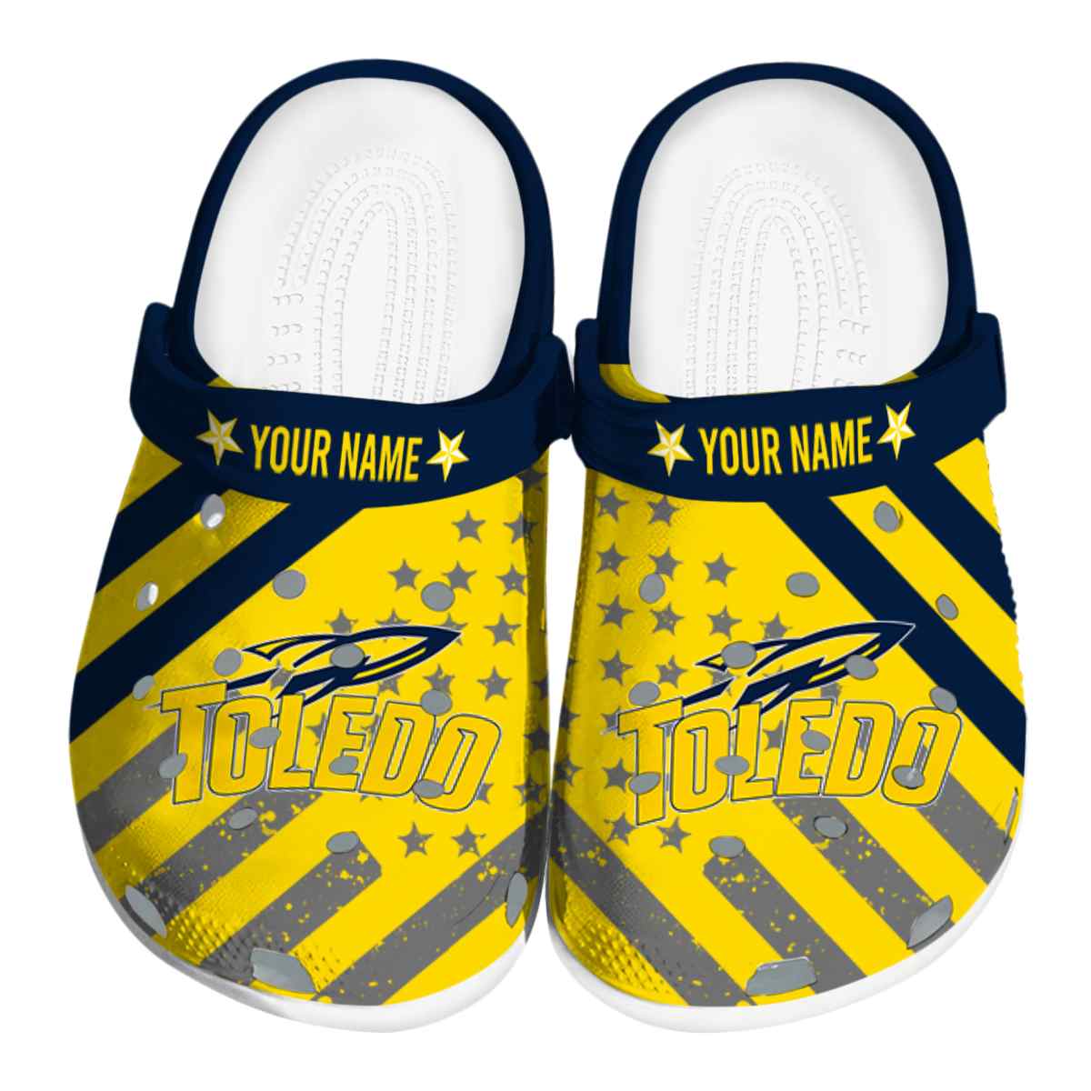 Toledo Rockets Star-Spangled Graphic, Toledo Rockets Crocs Clogs