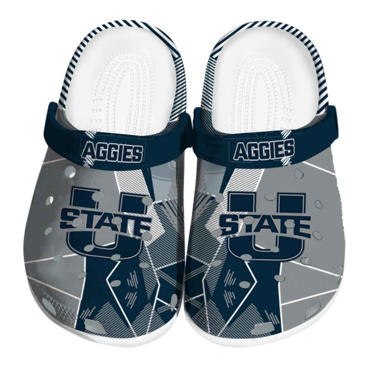 Utah State Aggies Geometric, Utah State Aggies Crocs Clogs