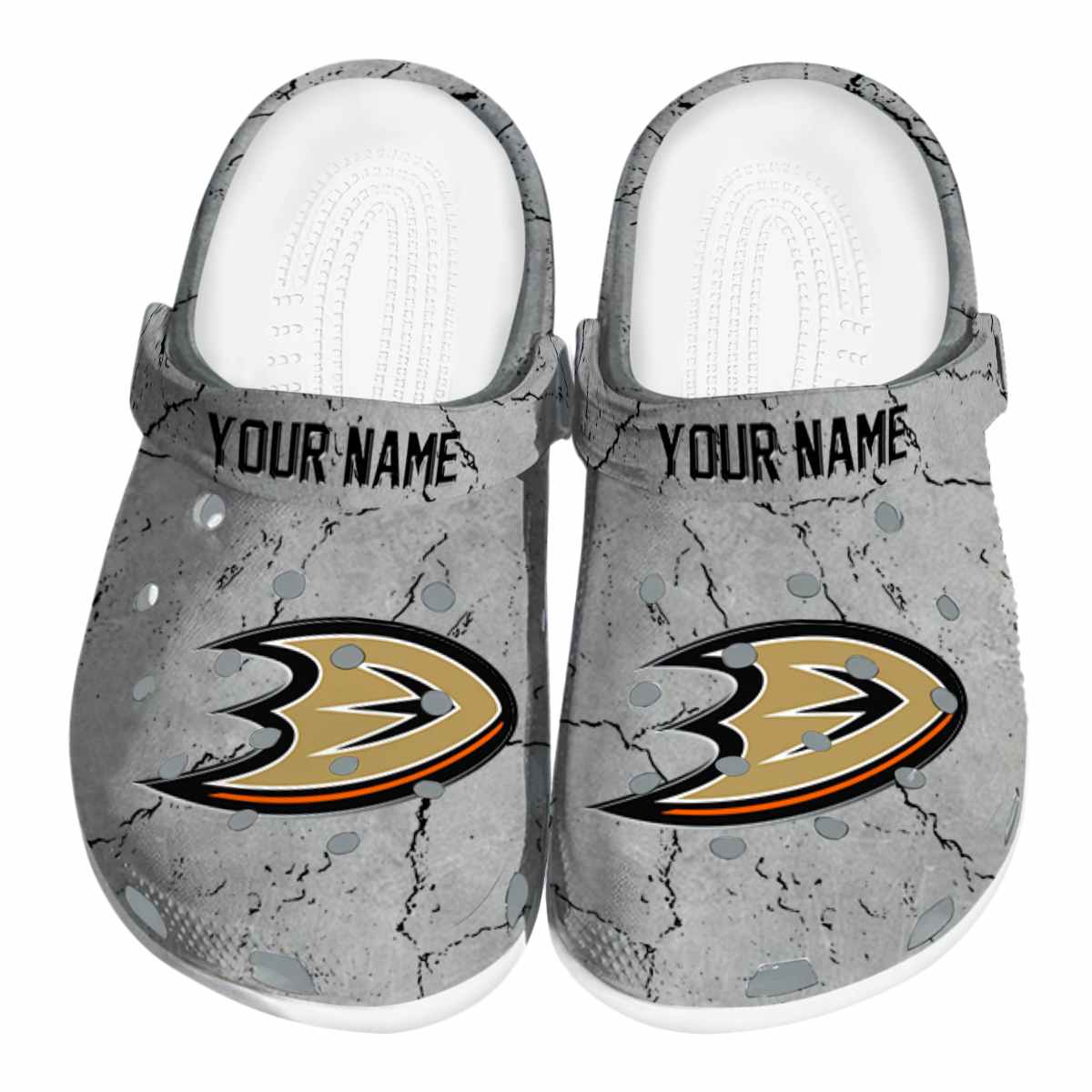 Anaheim Ducks Cracked Texture Crocs Clogs