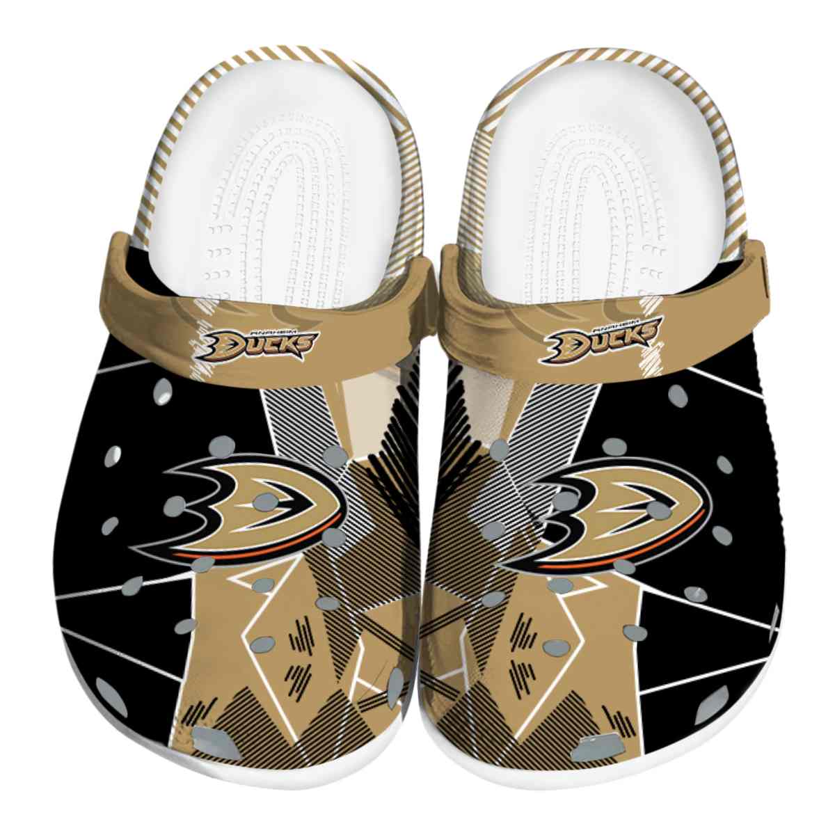 Anaheim Ducks Geometric Crocs Clogs