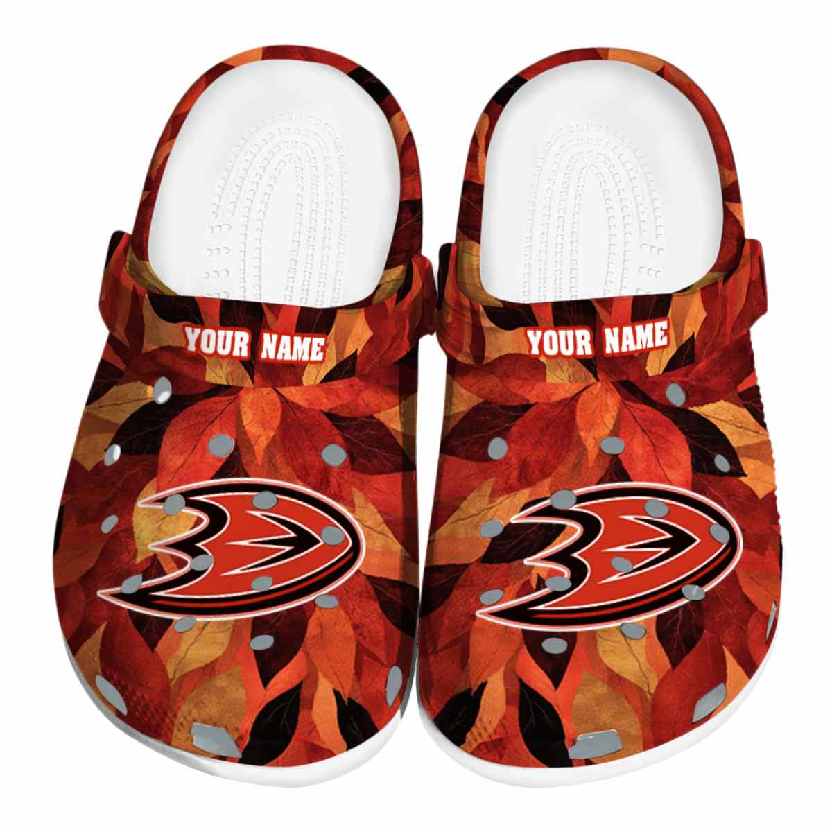 Anaheim Ducks Autumn Leaves Crocs Clogs