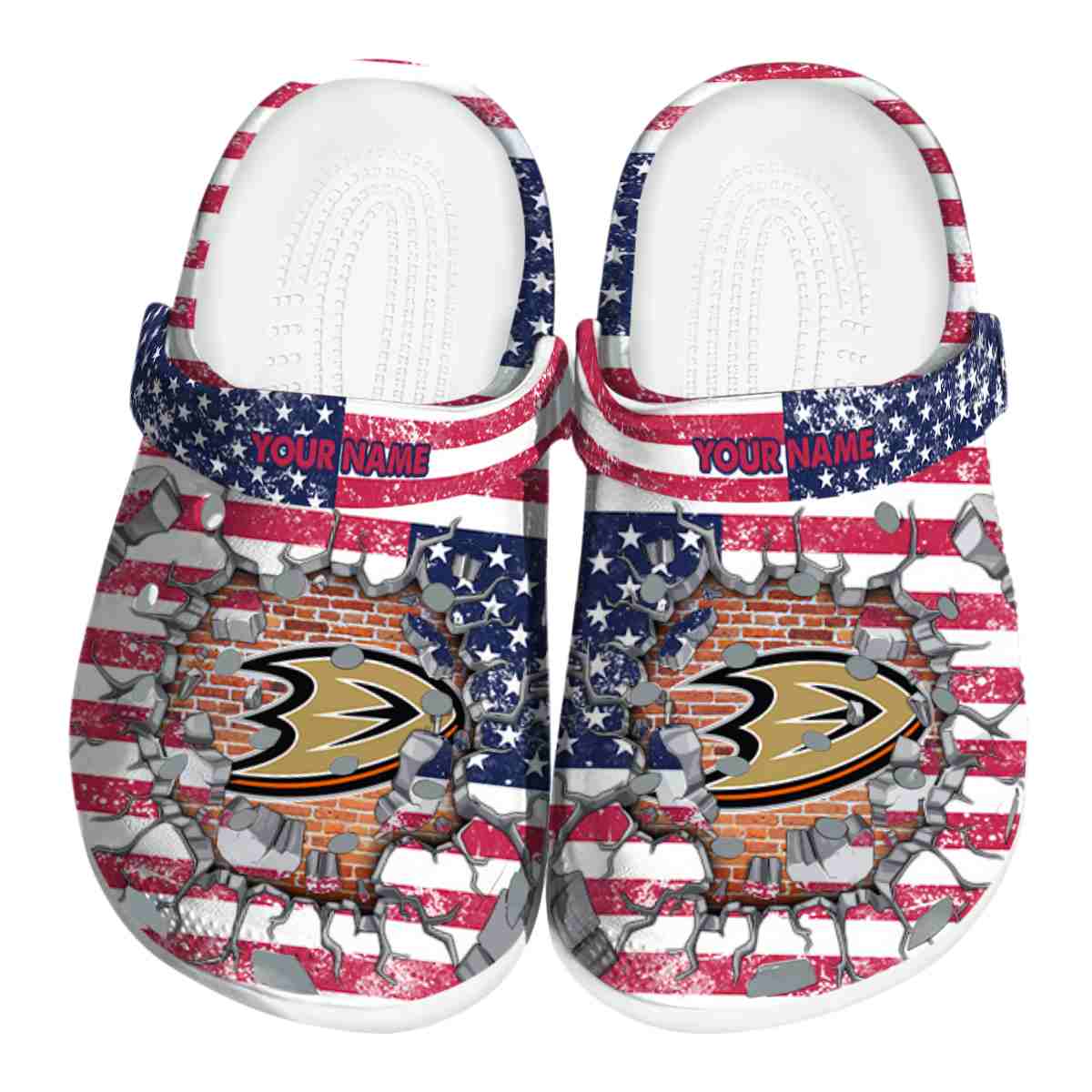 Anaheim Ducks Freedom Splinter Crocs Clogs