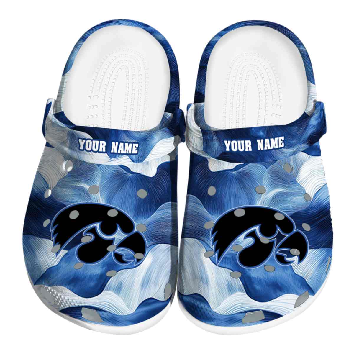 Iowa Hawkeyes Ocean Waves, Iowa Hawkeyes Ocean Crocs Clogs