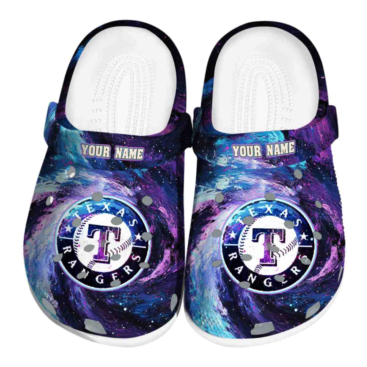 Texas Rangers Galaxy Swirl, Texas Rangers Galaxy Crocs Clogs