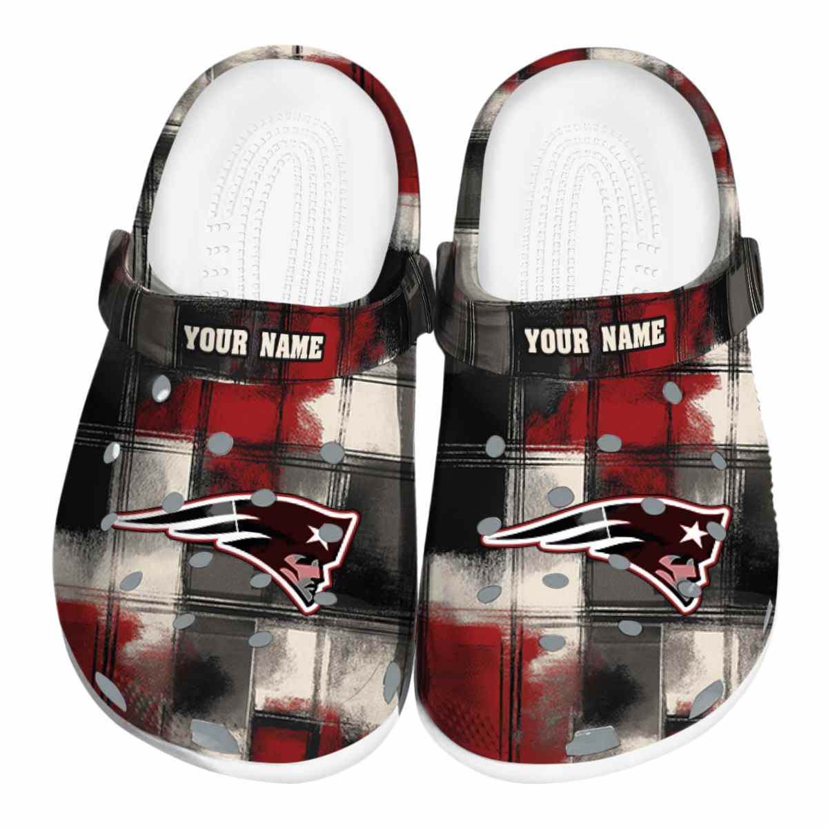New York Giants Plaid Fusion 2025 Crocs, New York Giants Crocs Clogs