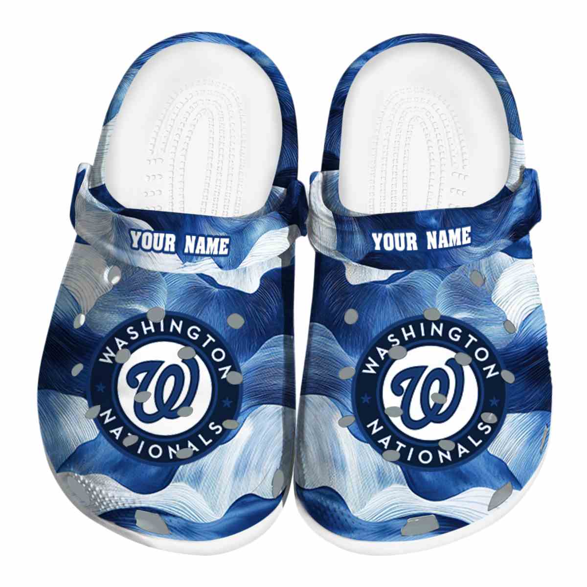 Washington Nationals Ocean Waves, Washington Nationals Ocean Crocs Clogs