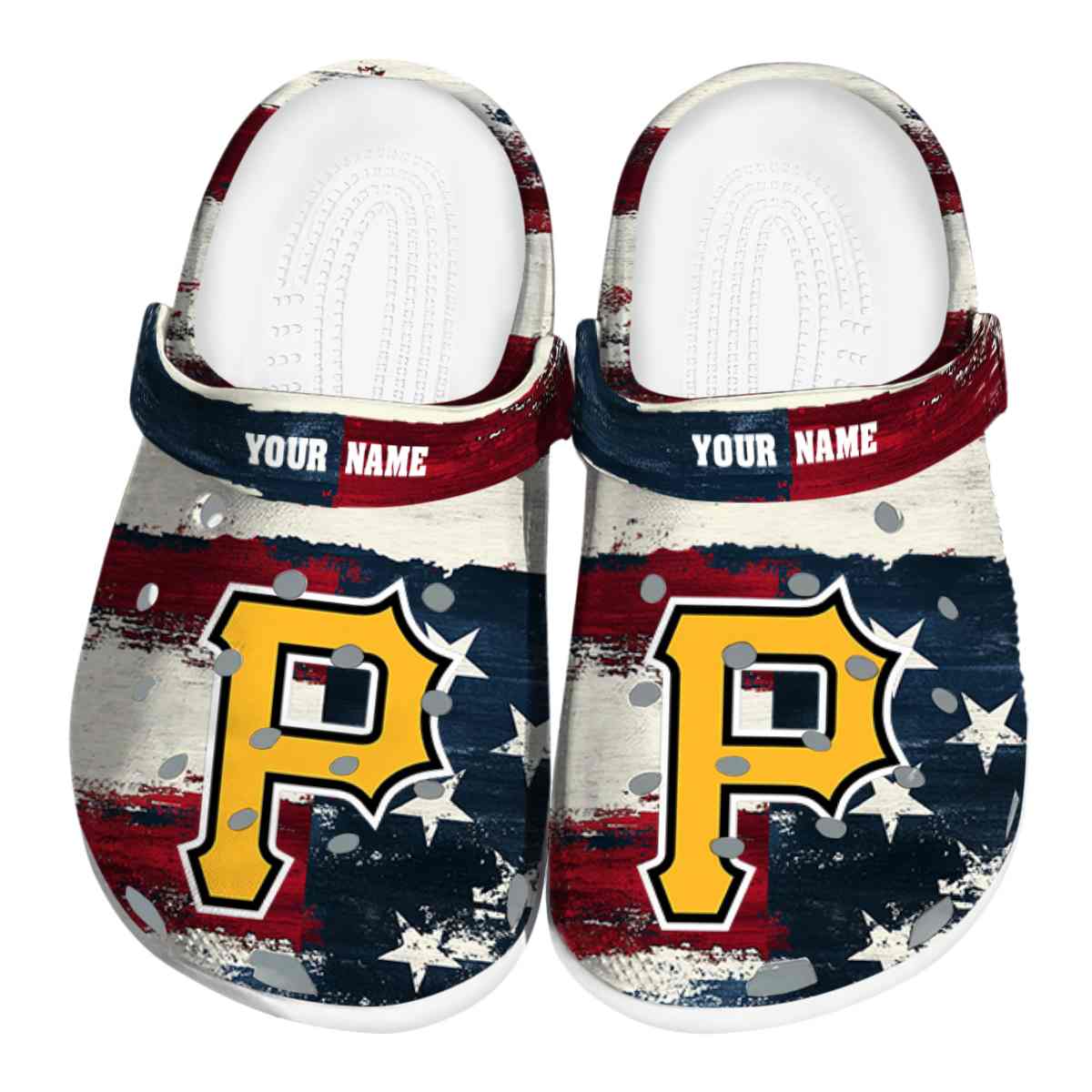 Pittsburgh Pirates Patriotic Stripes, Pittsburgh Pirates Patriotic Crocs Clogs
