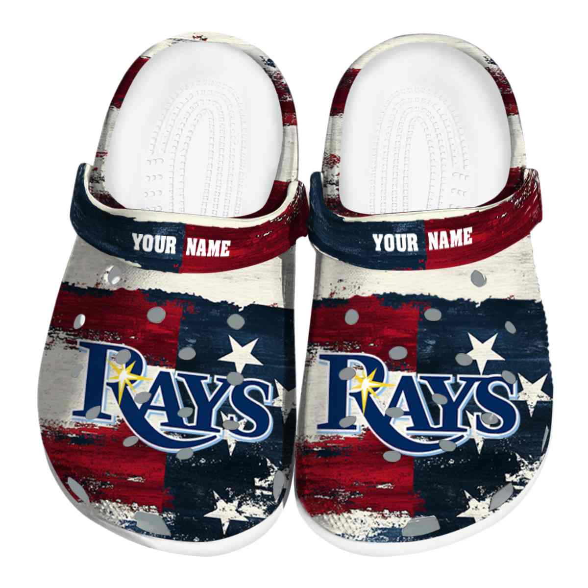 Tampa Bay Rays Patriotic Stripes, Tampa Bay Rays Crocs Clogs