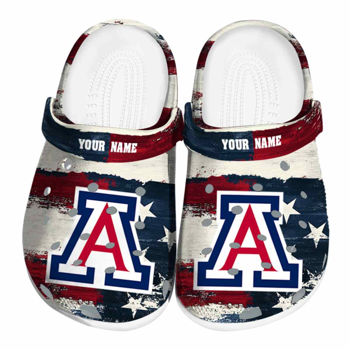Arizona Wildcats Patriotic Stripes, Arizona Wildcats Patriotic Crocs Clogs