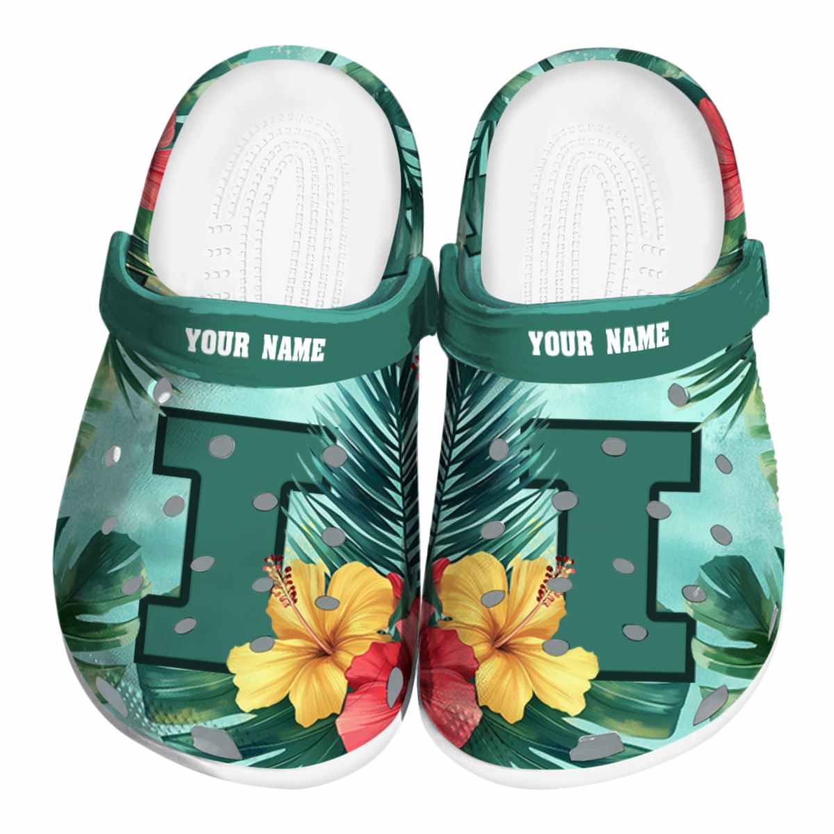 Illinois Fighting Illini Tropical Vibes, Illinois Fighting Illini Crocs Clogs