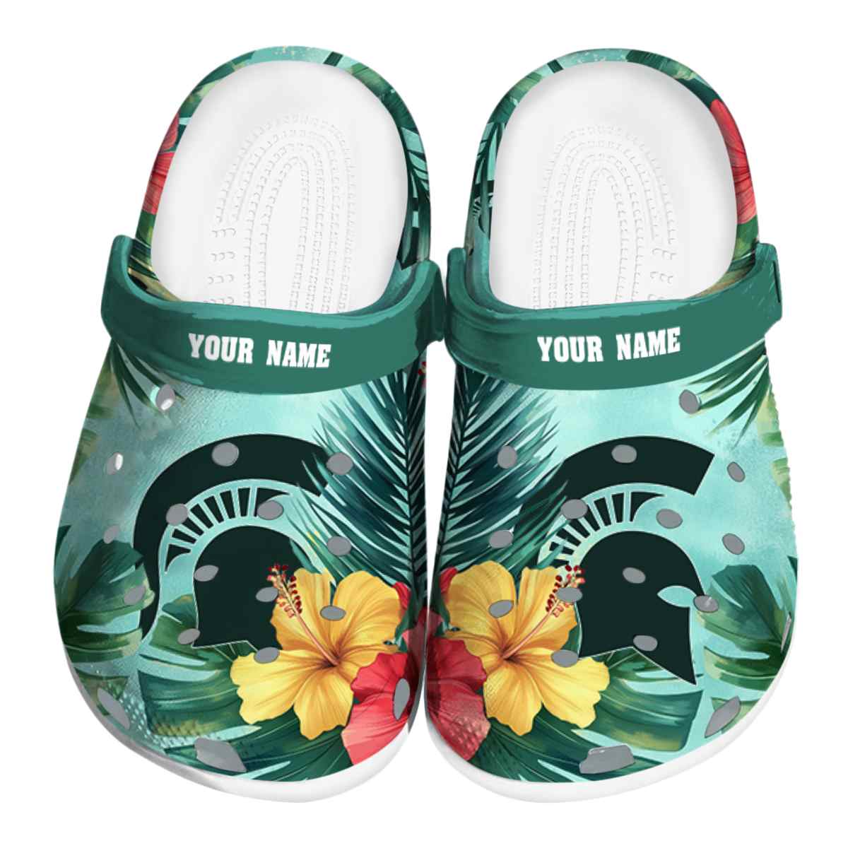 Michigan State Spartans Tropical Vibes, Michigan State Spartans Crocs Clogs