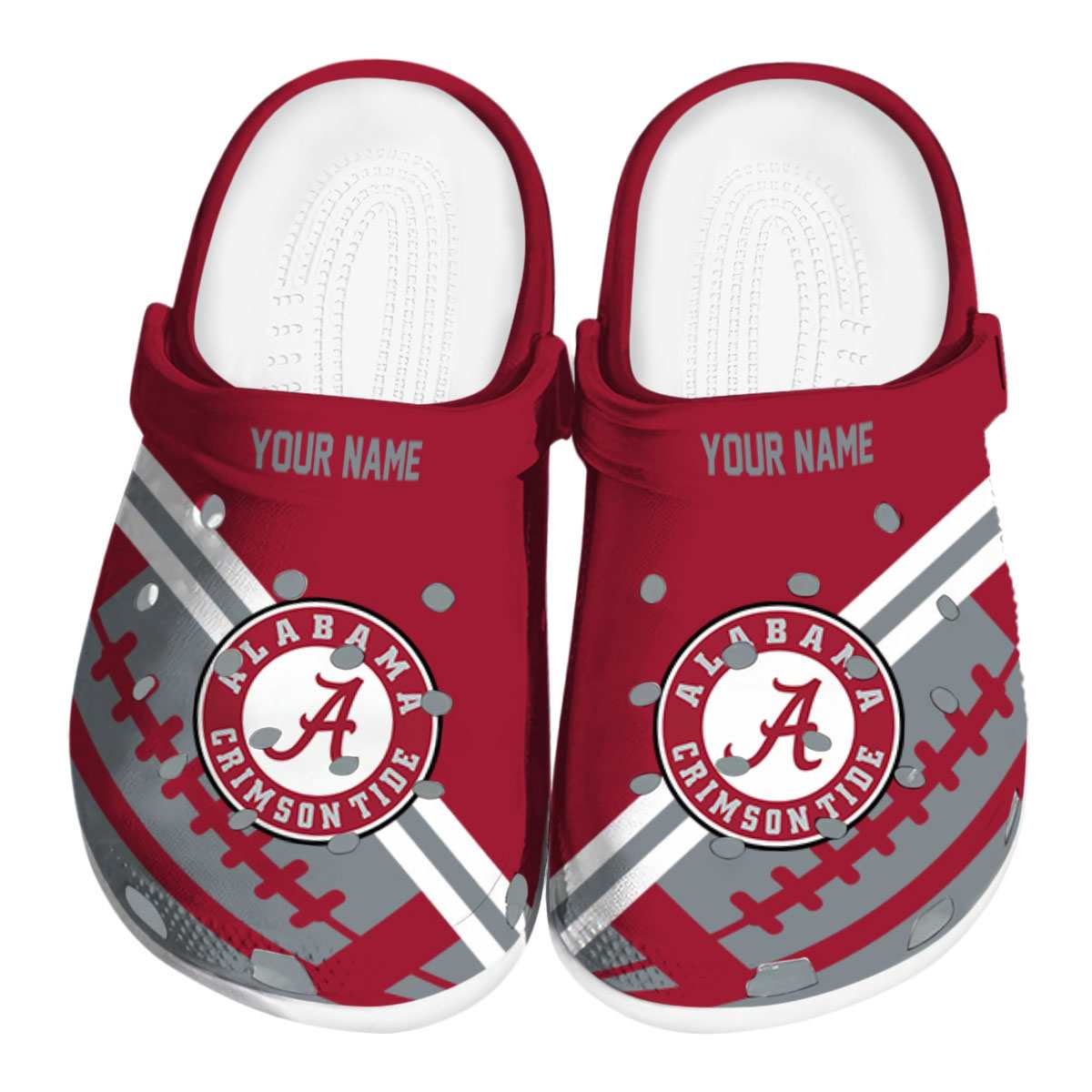 Alabama Crimson Tide Football Motif, Alabama Crimson Tide Crocs Clogs