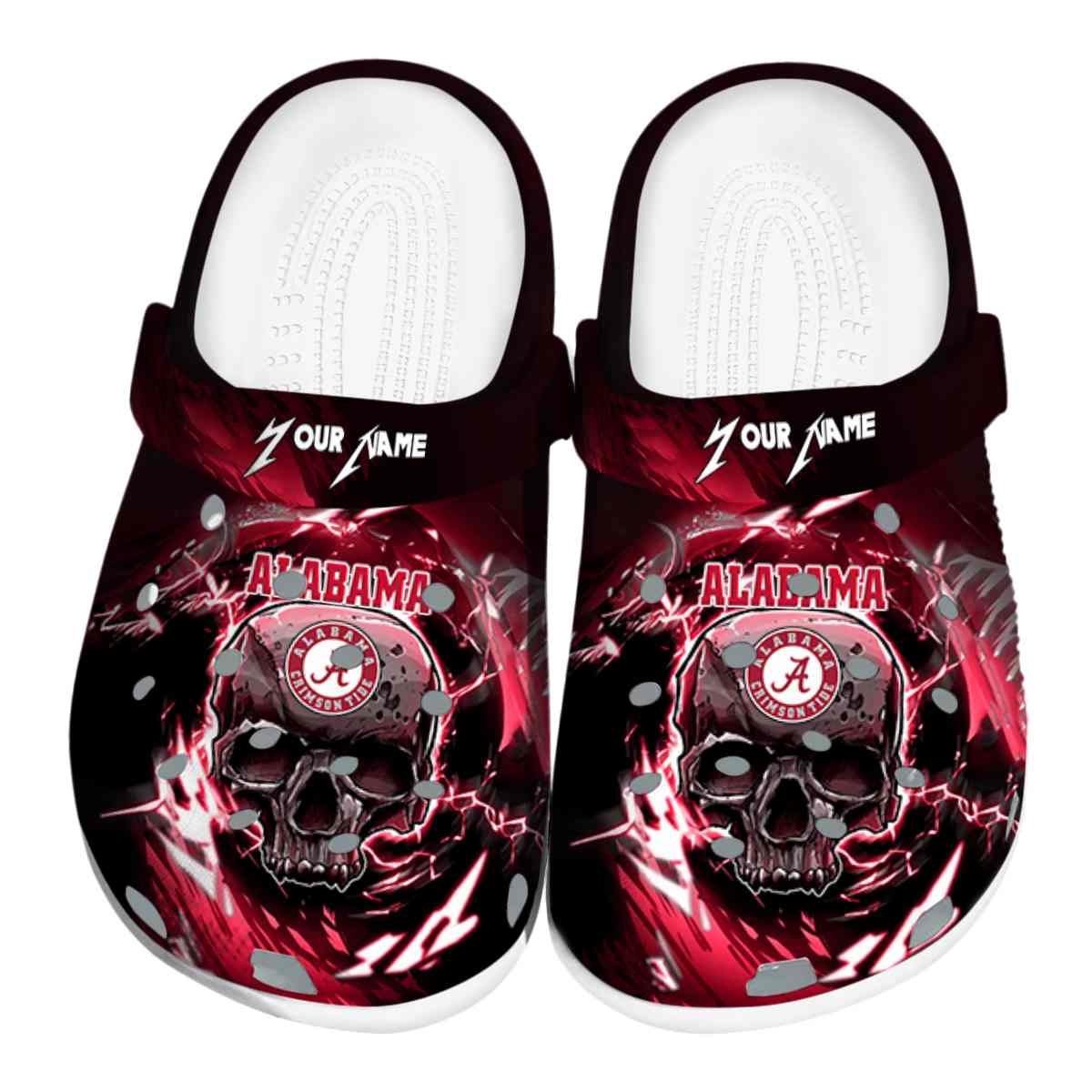Alabama Crimson Tide Gothic Skull, Alabama Crimson Tide Crocs Clogs