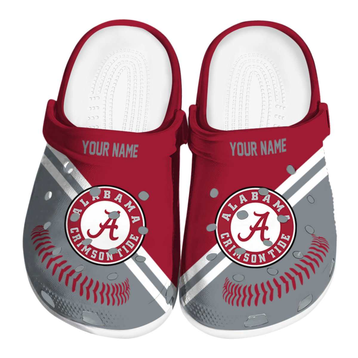 Alabama Crimson Tide Baseball Motif, Alabama Crimson Tide Crocs Clogs