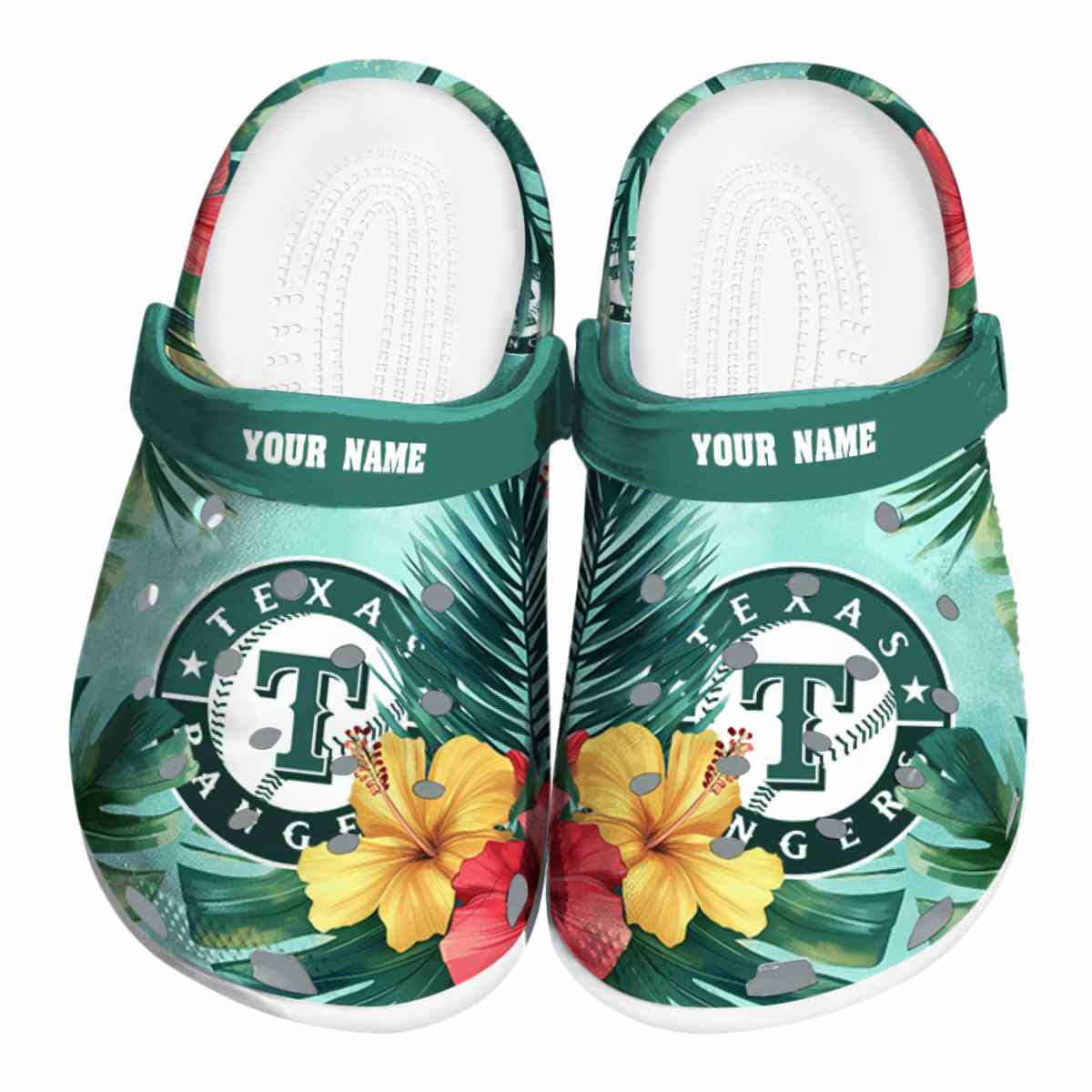 Texas Rangers Tropical Vibes, Texas Rangers Tropical Crocs Clogs