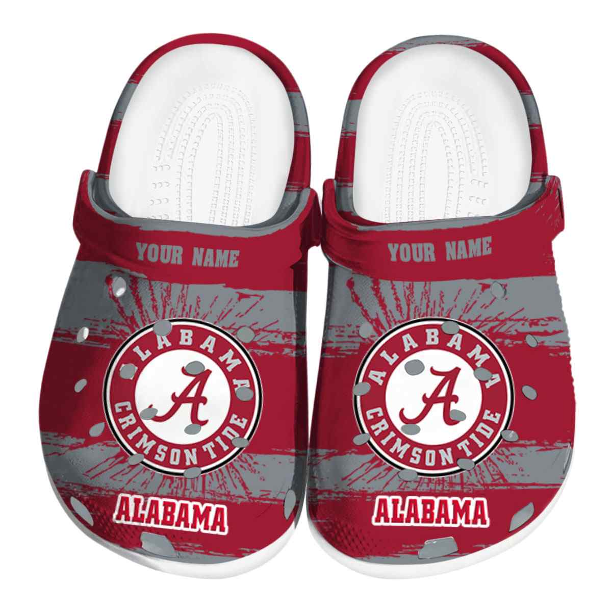 Alabama Crimson Tide Paint Splatter Graphics, Alabama Crimson Tide Crocs Clogs