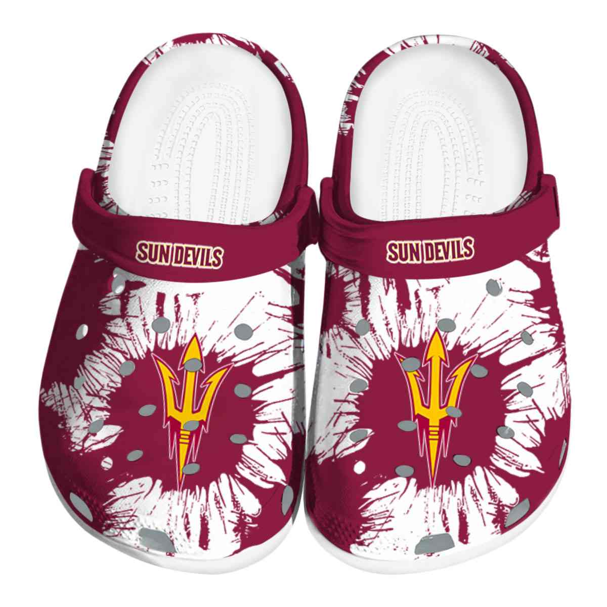 Arizona State Sun Devils Splatter Graphics, Arizona State Sun Crocs Clogs