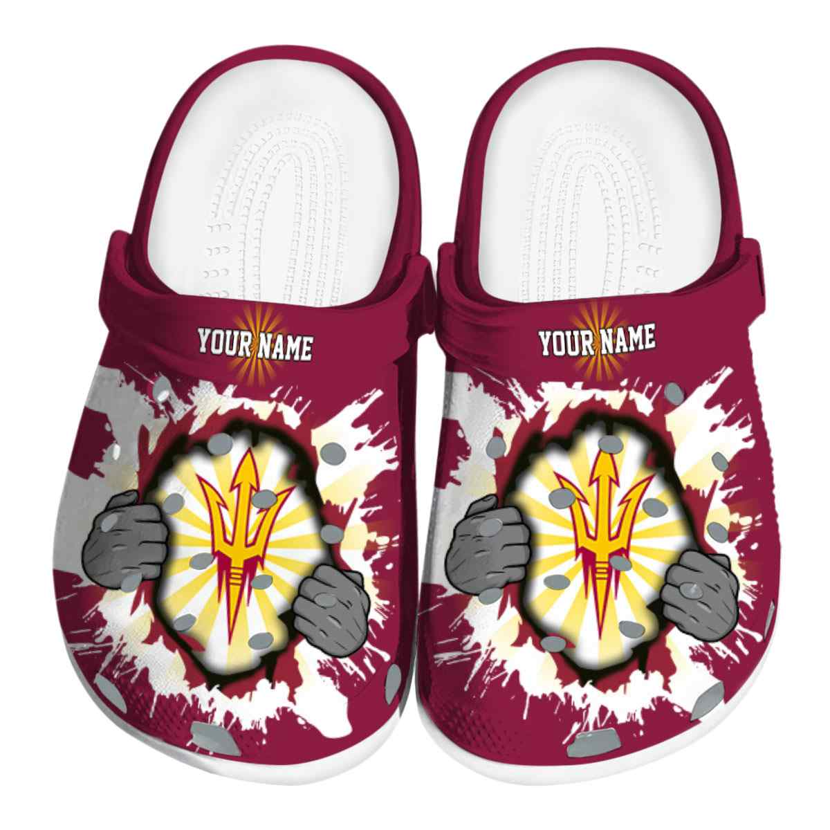 Arizona State Sun Devils Gripping Hand, Arizona State Sun Crocs Clogs