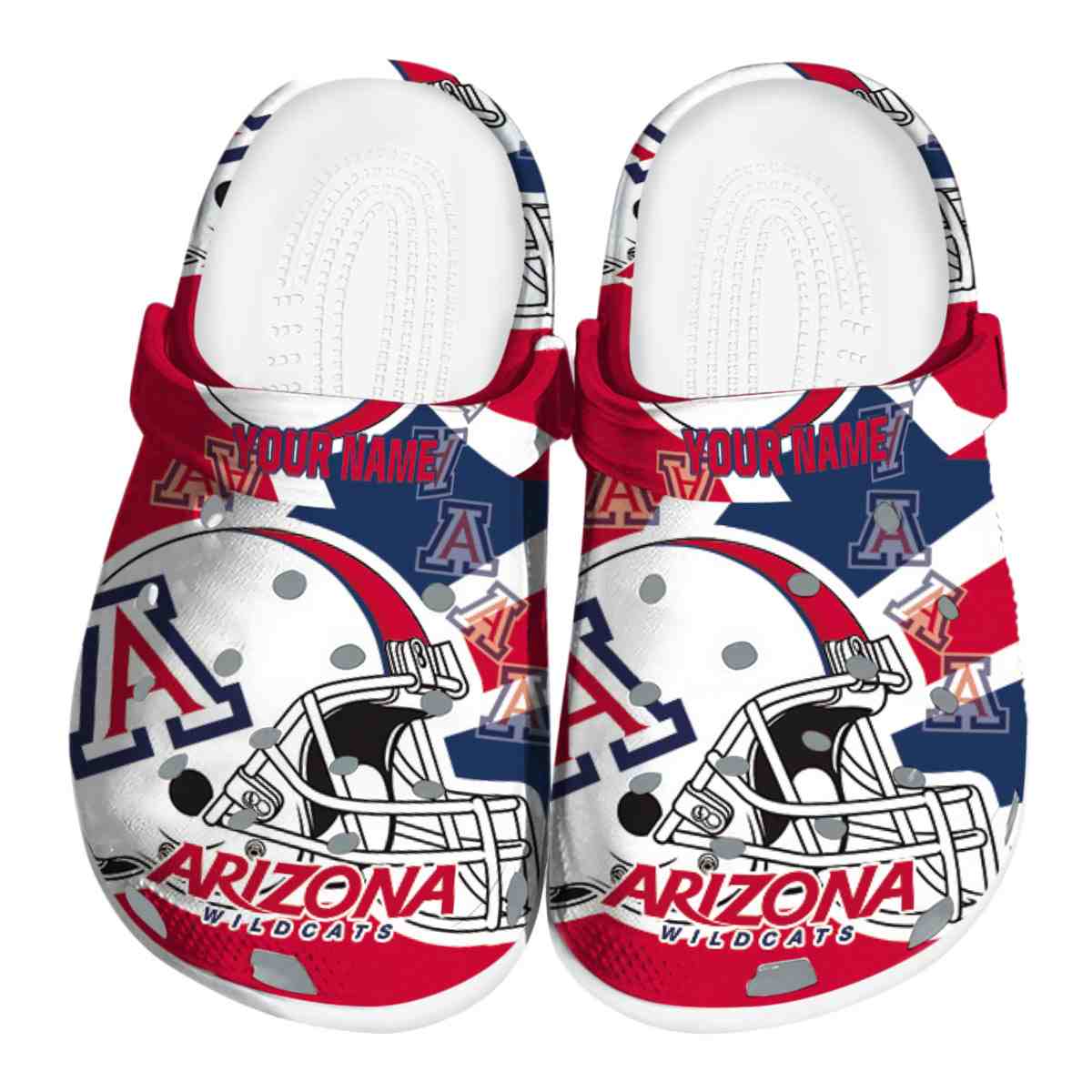 Arizona Wildcats Football Helmet, Arizona Wildcats Football Crocs Clogs