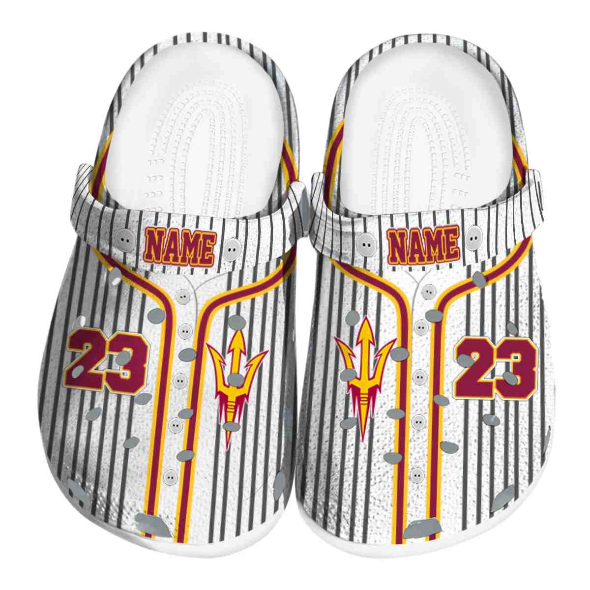 Arizona State Sun Devils Pinstripe Pattern, Arizona State Sun Crocs Clogs