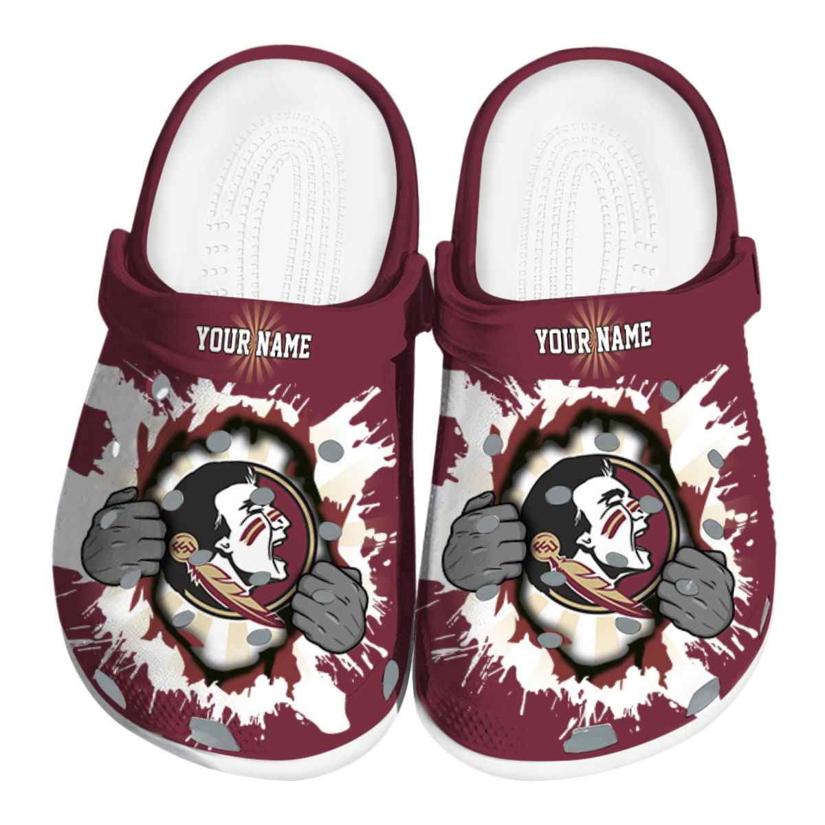 Florida State Seminoles Gripping Hand, Florida State Seminoles Crocs Clogs