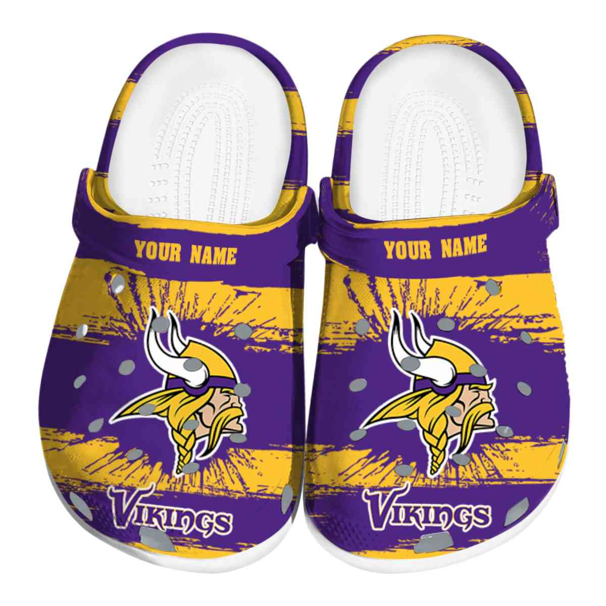 Minnesota Vikings Splash Art 2025 Crocs, Minnesota Vikings Splash Crocs Clogs