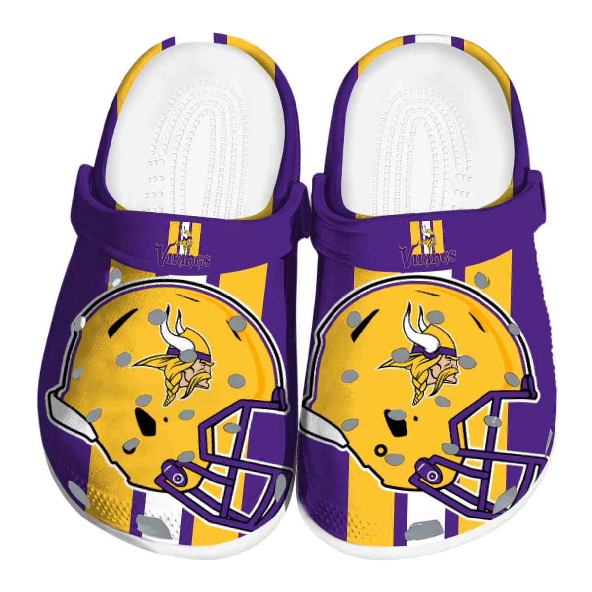 Minnesota Vikings Zigzag Paint Burst 2025 Crocs, Minnesota Vikings Zigzag Crocs Clogs